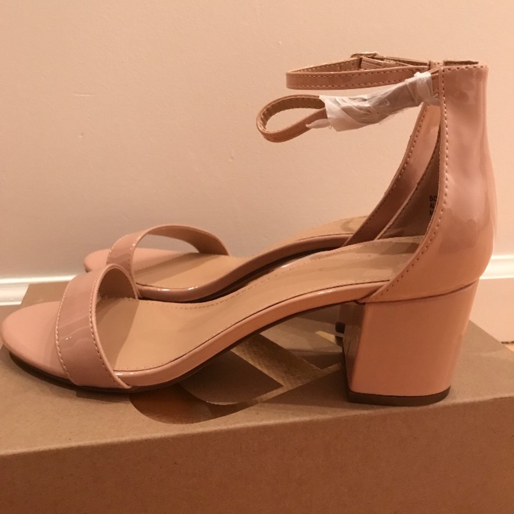 Nude block heels